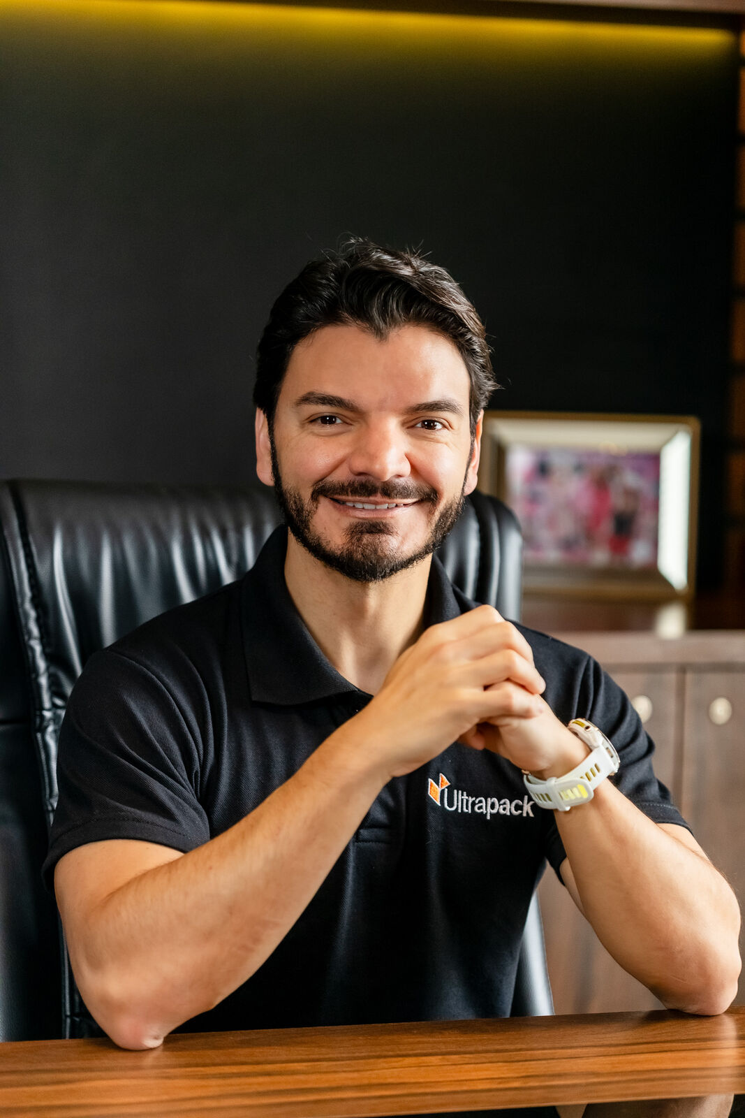 Carlos na sala da direção da Ultrapack